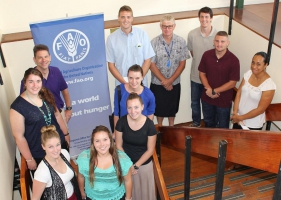 Visiting students learn about food systems in Samoa